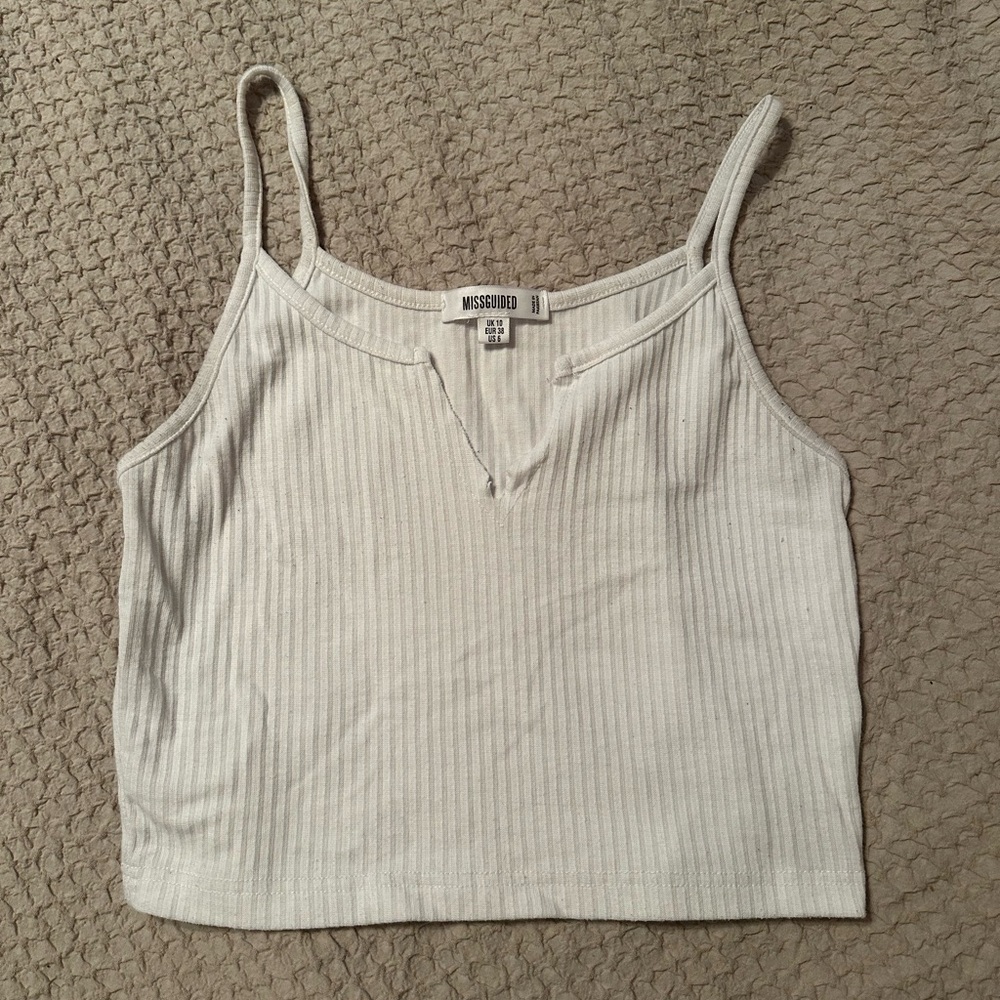 White crop tank top